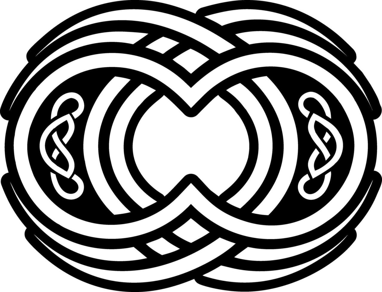 Celtic knot design in black and white vector