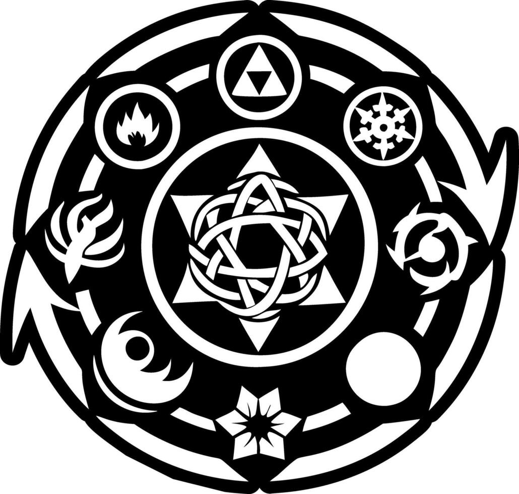 A circle with symbols on it vector