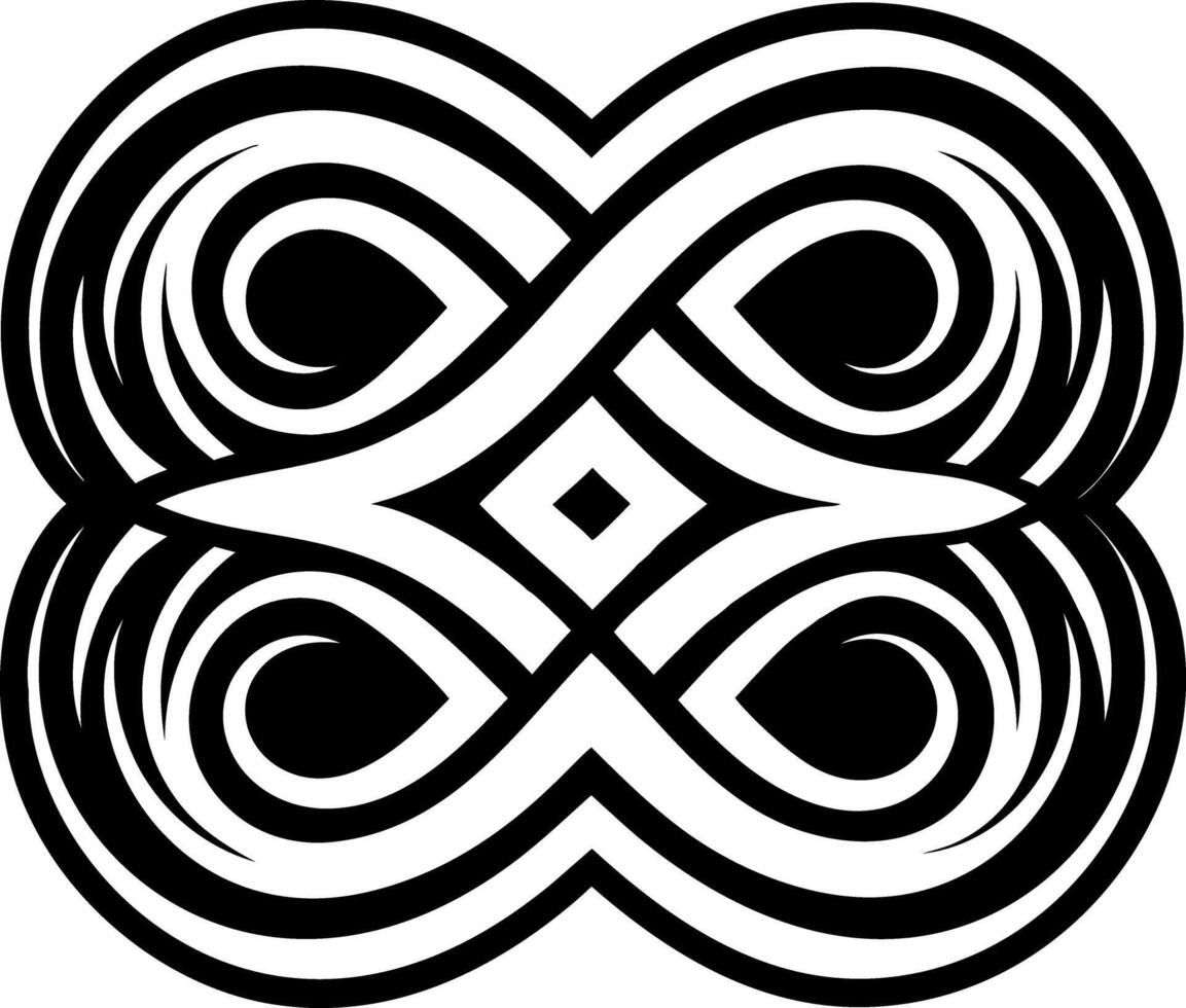 A black and white design with a heart shape vector