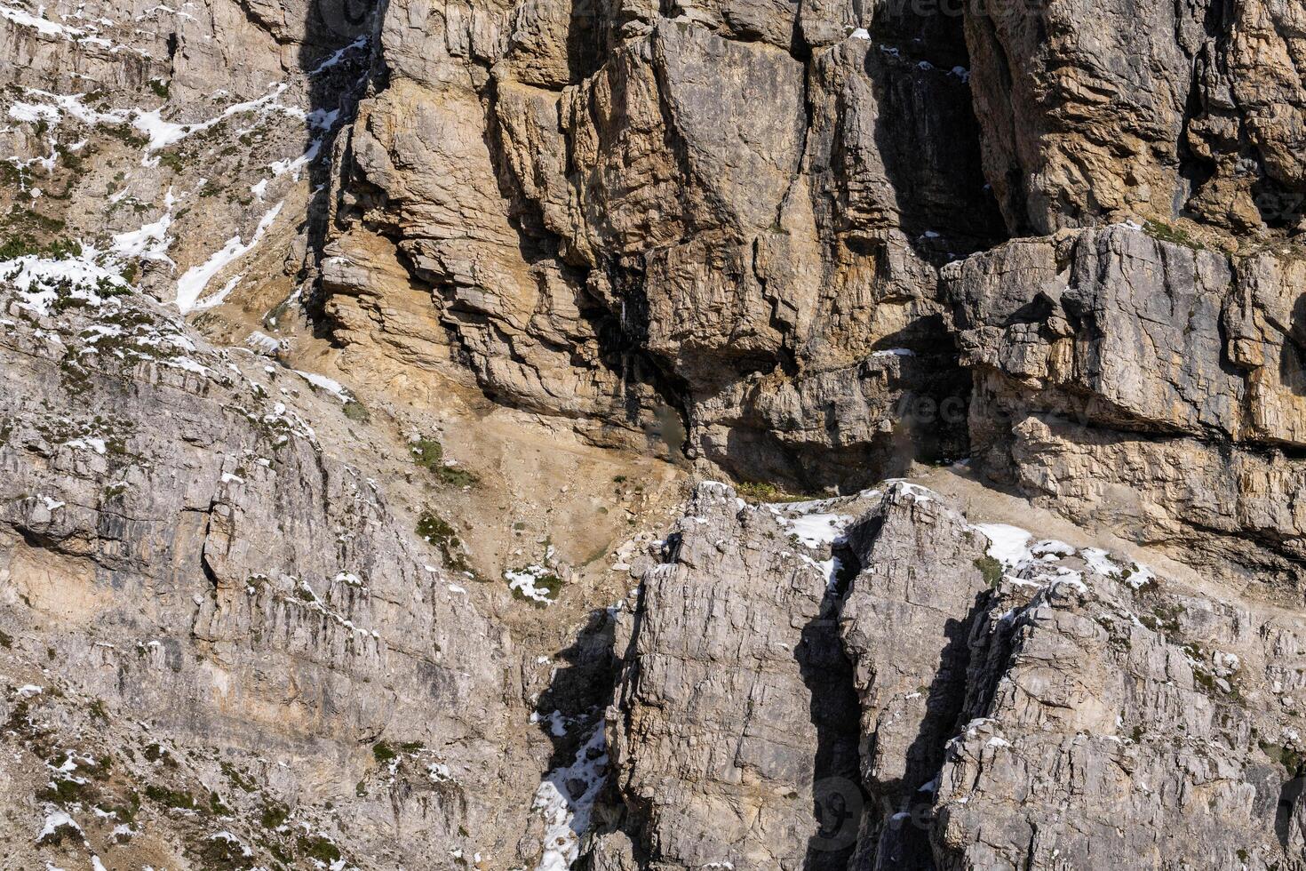 Grand peak rock mountain of Cadini di Misurina. Location place Tre Cime di Lavaredo, Dolomites, Italy photo