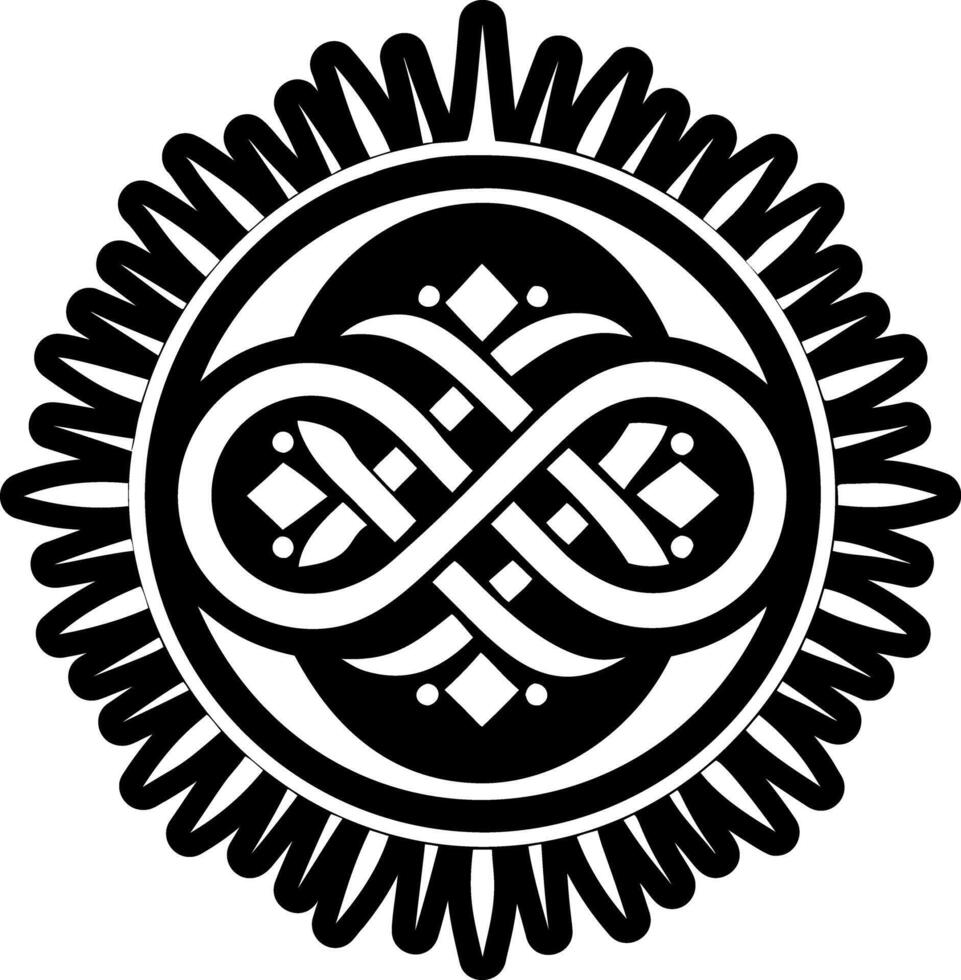 A celtic symbol with an infinity symbol in the center vector