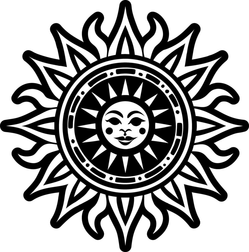 Sun tattoo design vector