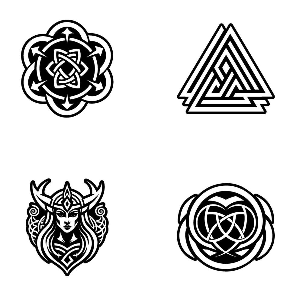 Pack of 04 Eternal Life Glyph Icons vector