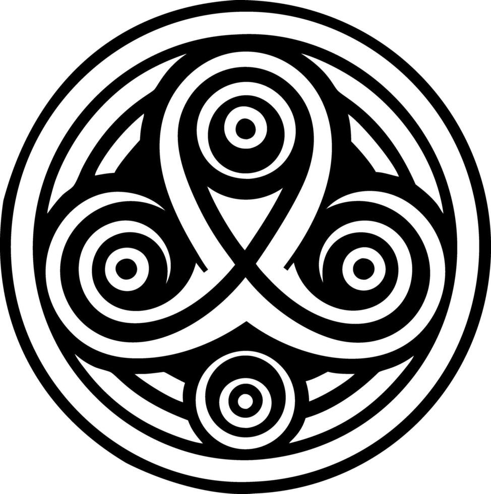 A celtic symbol with three circles in it vector