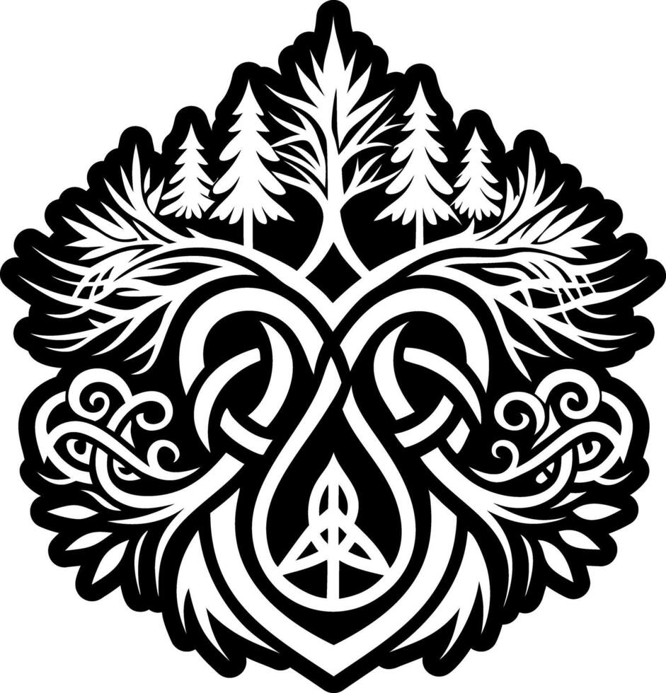 Filled style icon of eternal forest vector