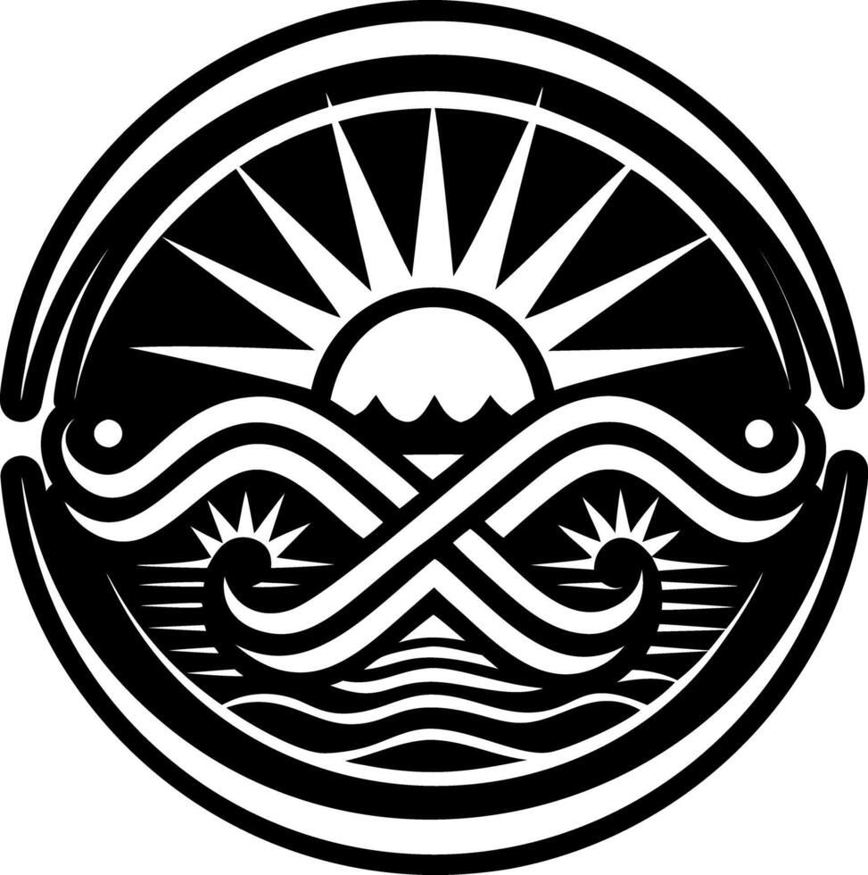 A solid icon of endless horizon vector