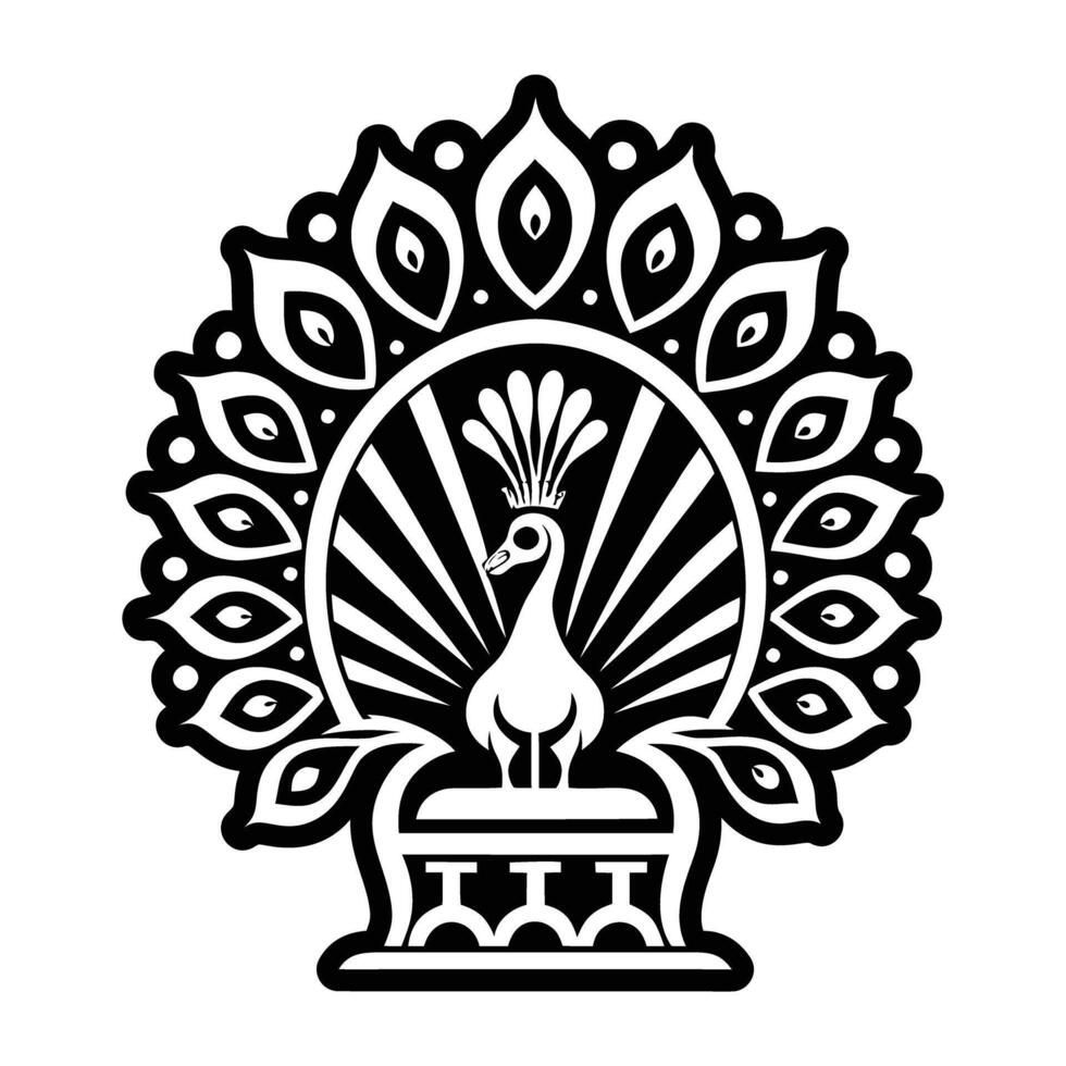 A glyph icon of peacock throne vector