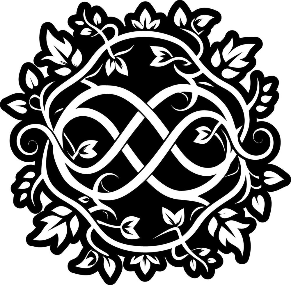 Glyph style icon of eternal vines vector