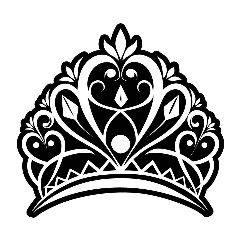 A filled style icon of tiara vector