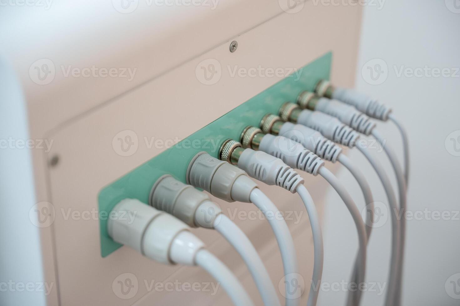 Ultrasound facial beauty treatment equipment in the beauty salon. photo