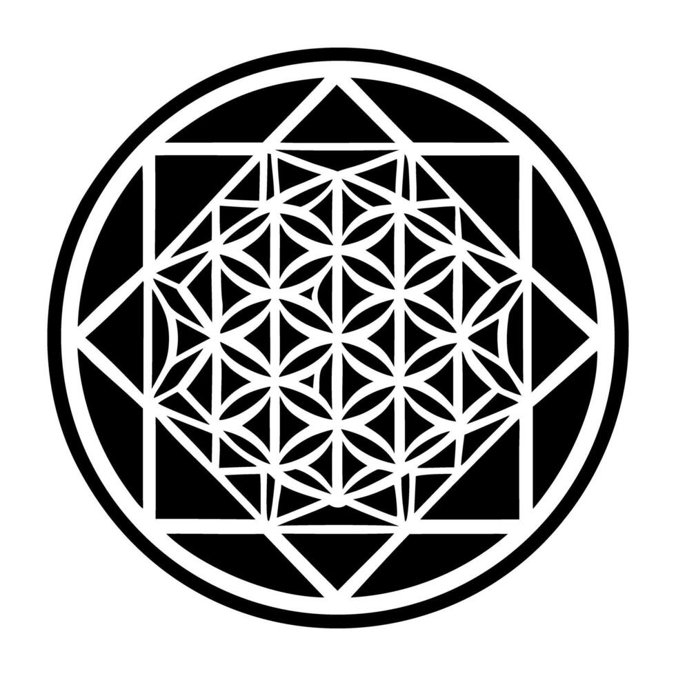 A filled style icon of alchemy symbol vector