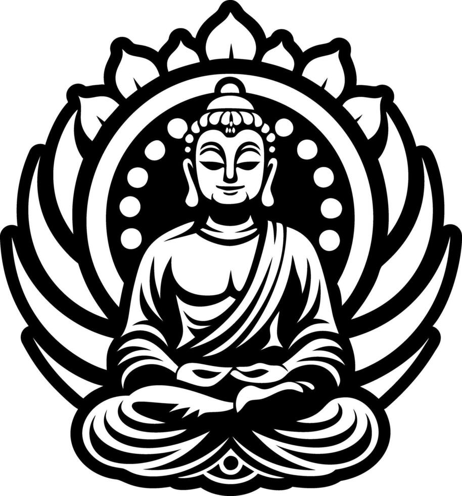 A filled style icon of buddha statue vector