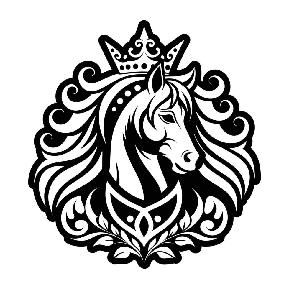 Noble equine icon in glyph style vector