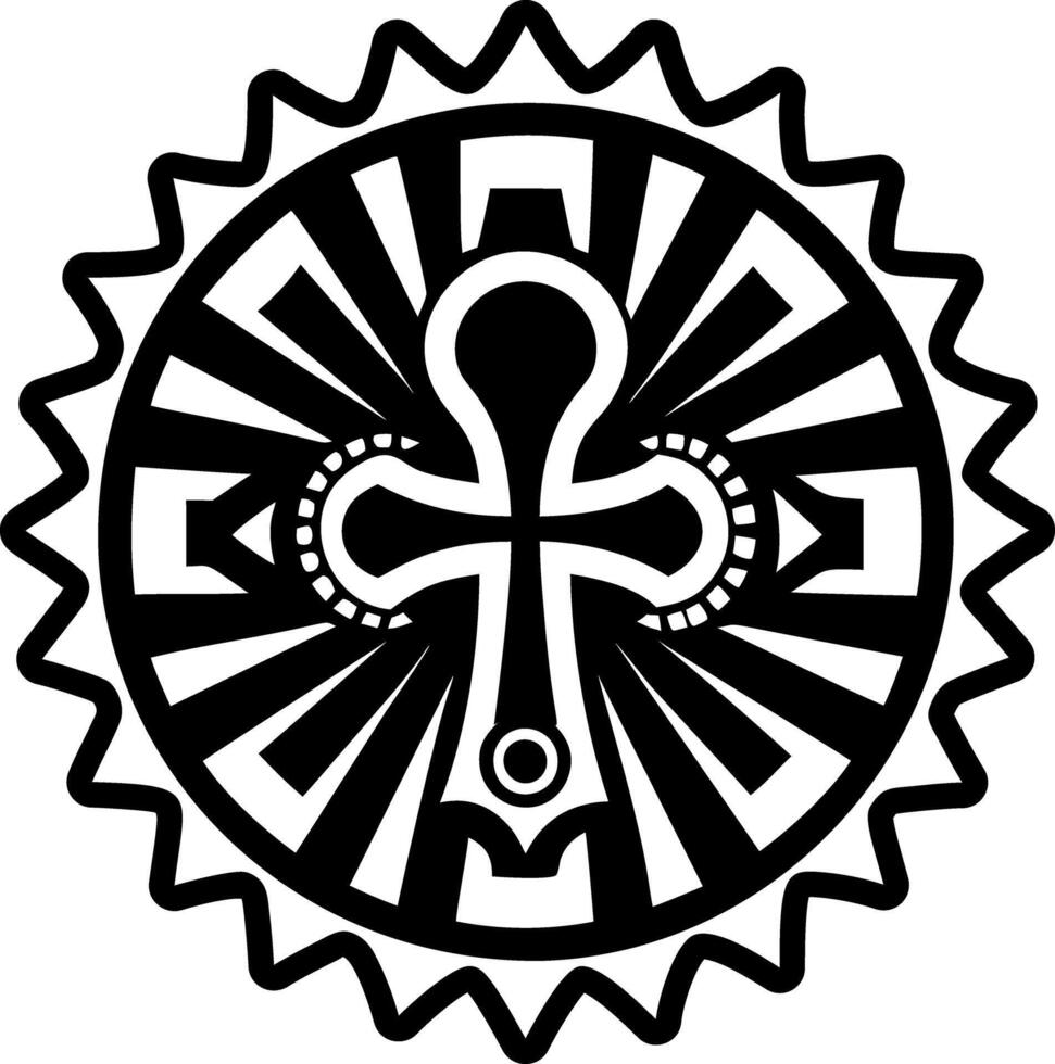 A solid icon of ankh symbol vector