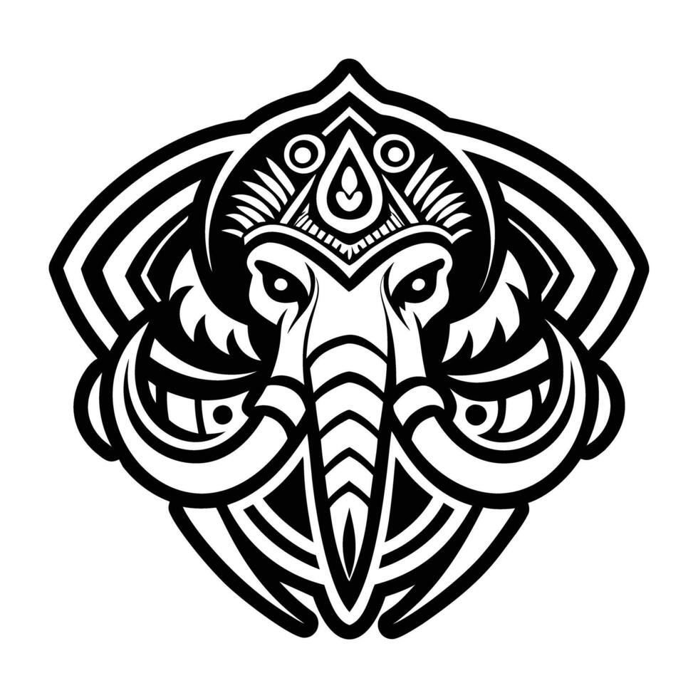 Elephant tusk icon in glyph style vector