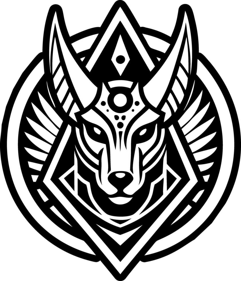 A filled style icon of anubis symbol vector