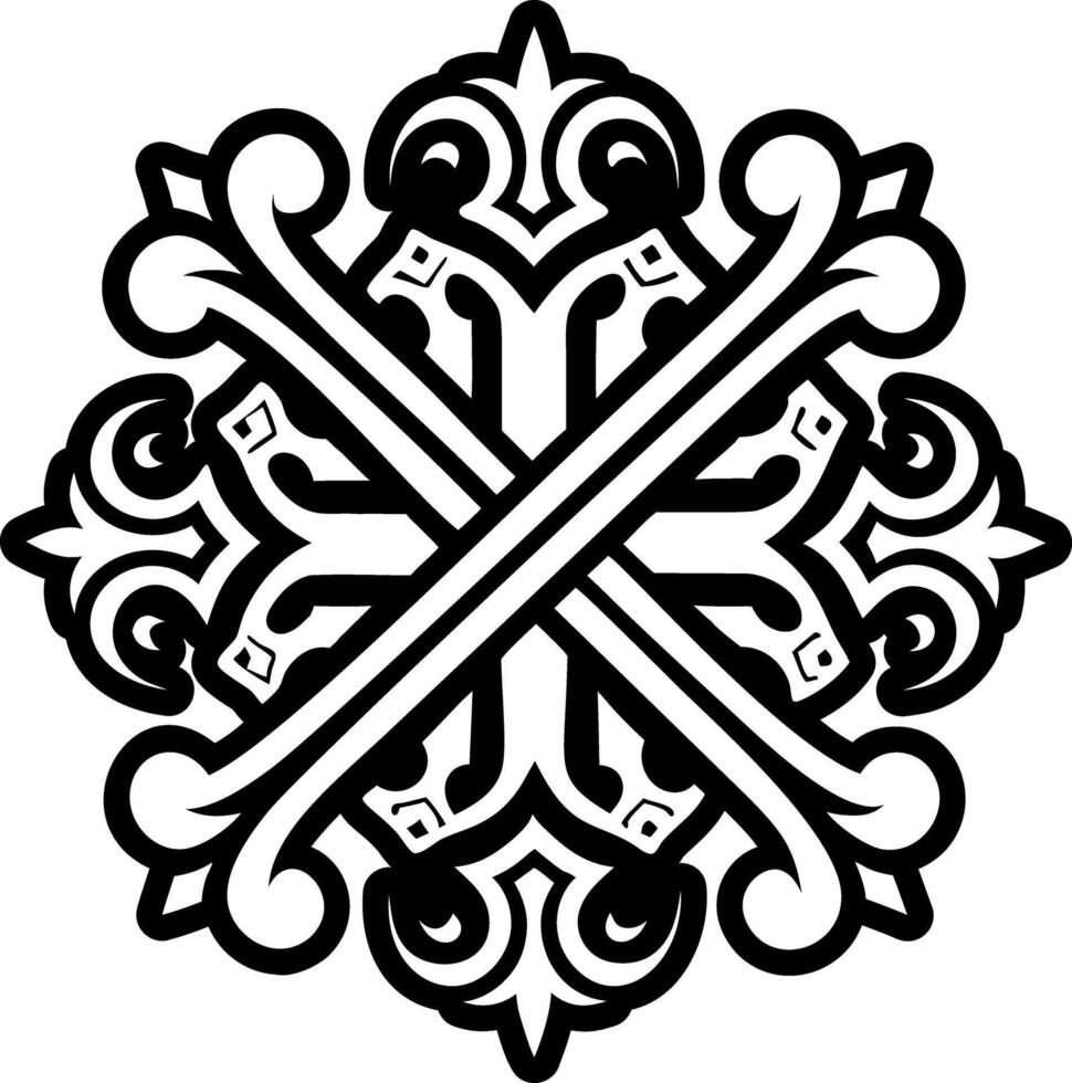 A filled style icon of cross symbol vector