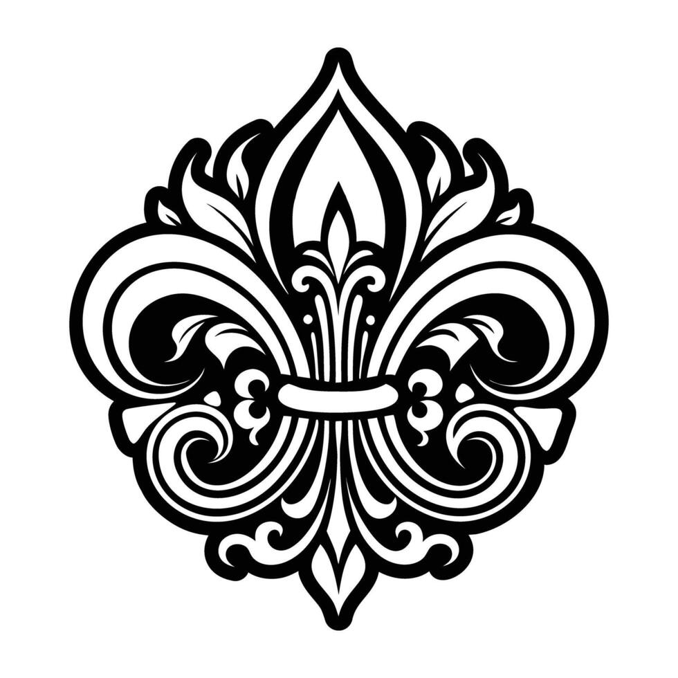 A solid style icon of fleur symbol vector