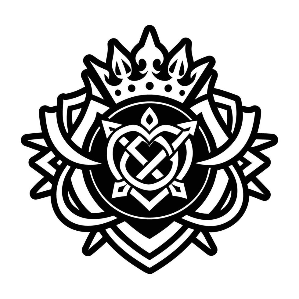 Royal emblem icon in glyph style vector