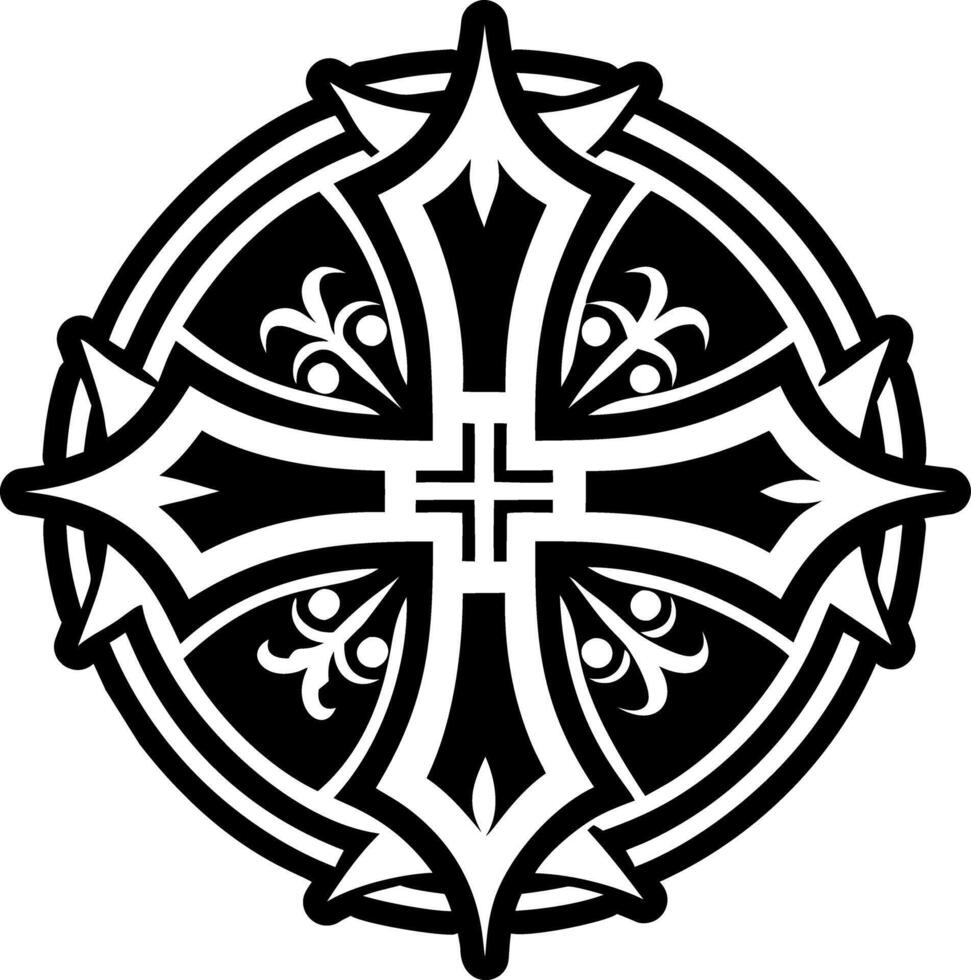 A solid style icon of cross lorraine vector