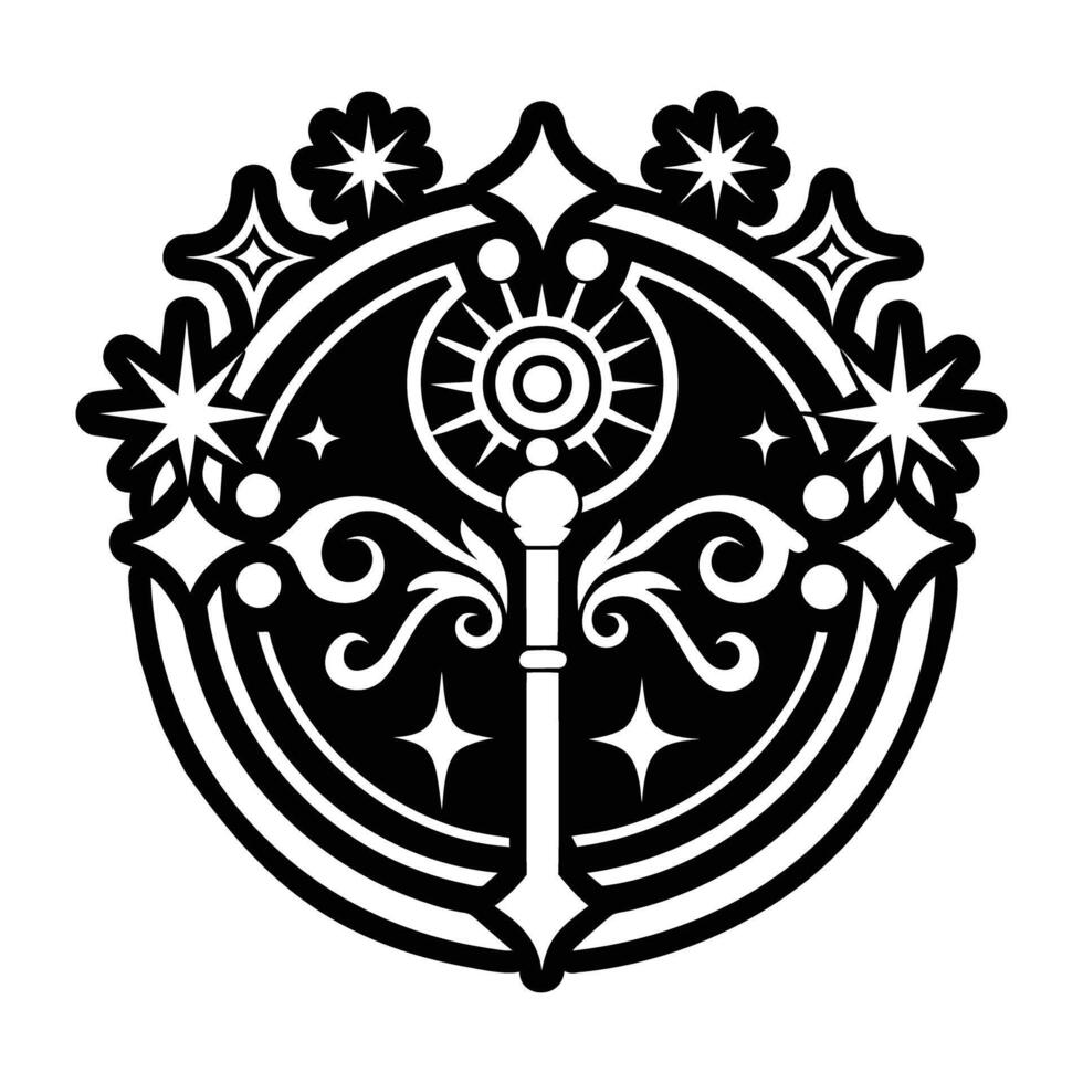 A filled style icon of mystical crystal vector