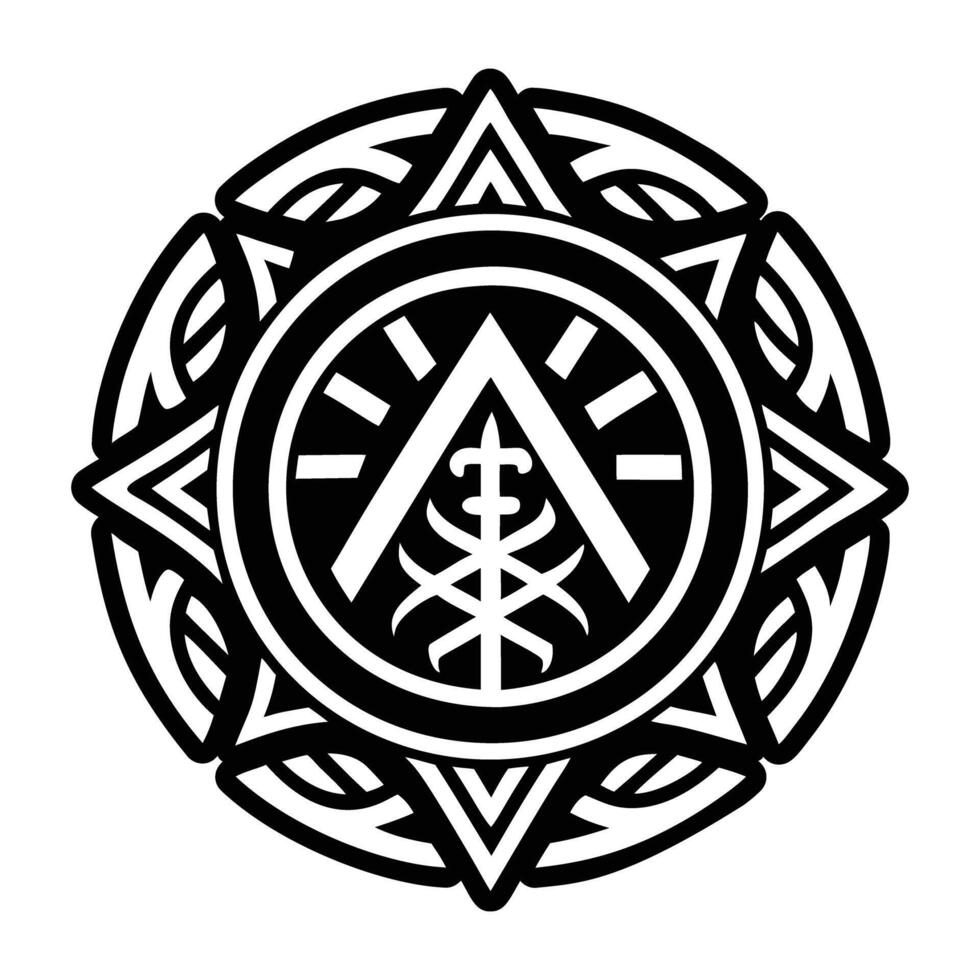 Ancient rune icon in glyph style vector