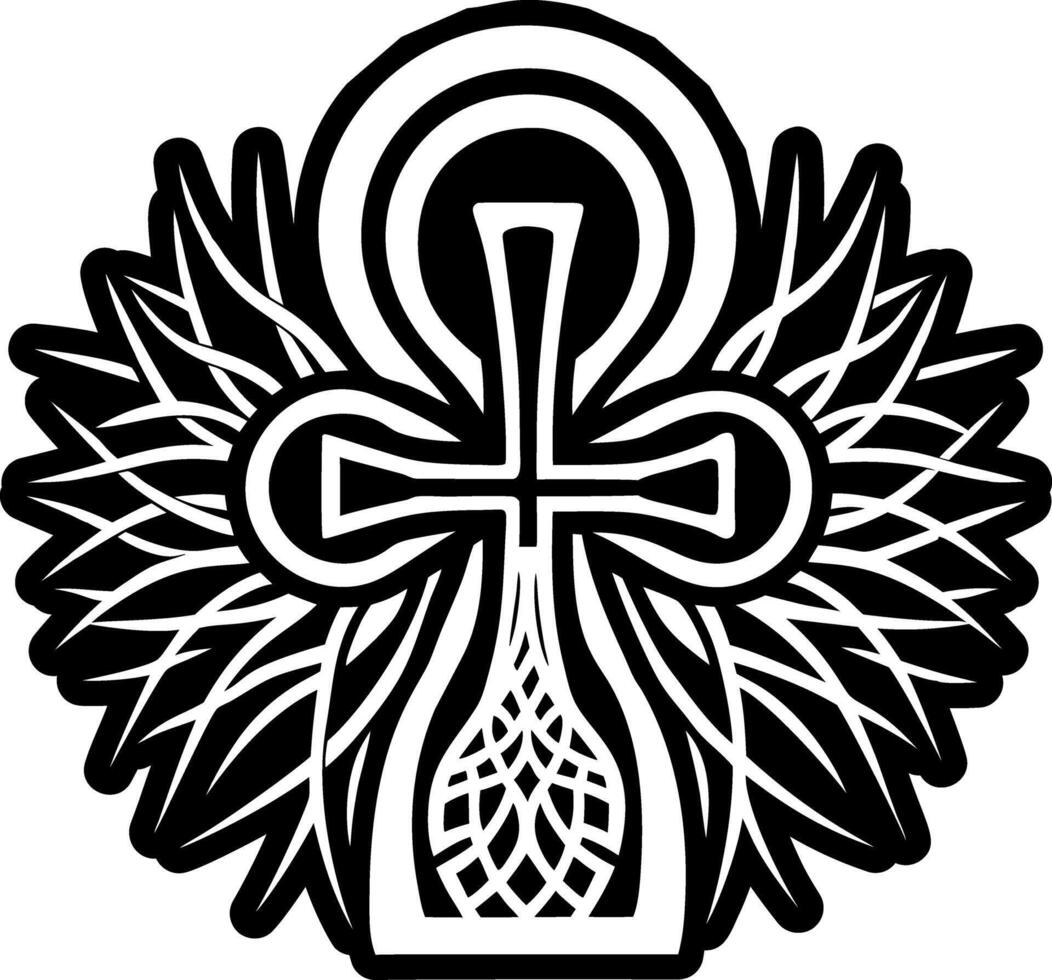 An icon of ankh tattoo in solid style vector
