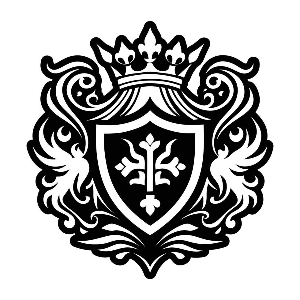 A filled style icon of noble crest vector