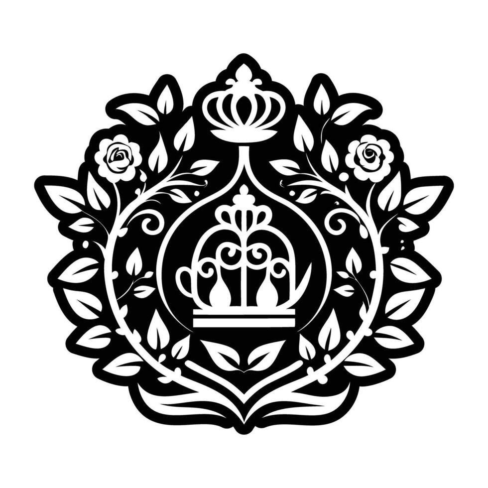 A solid style icon of royal tapestry vector