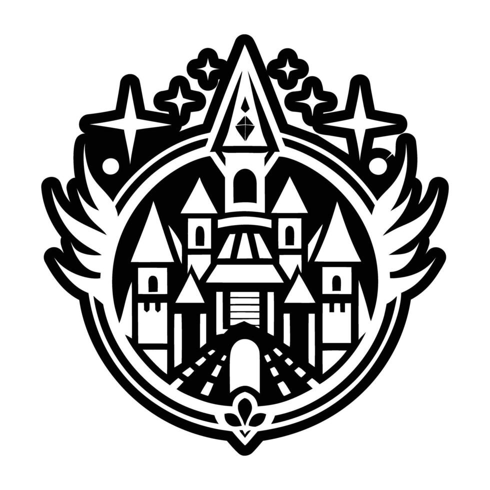 A glyph style icon of royal castle vector