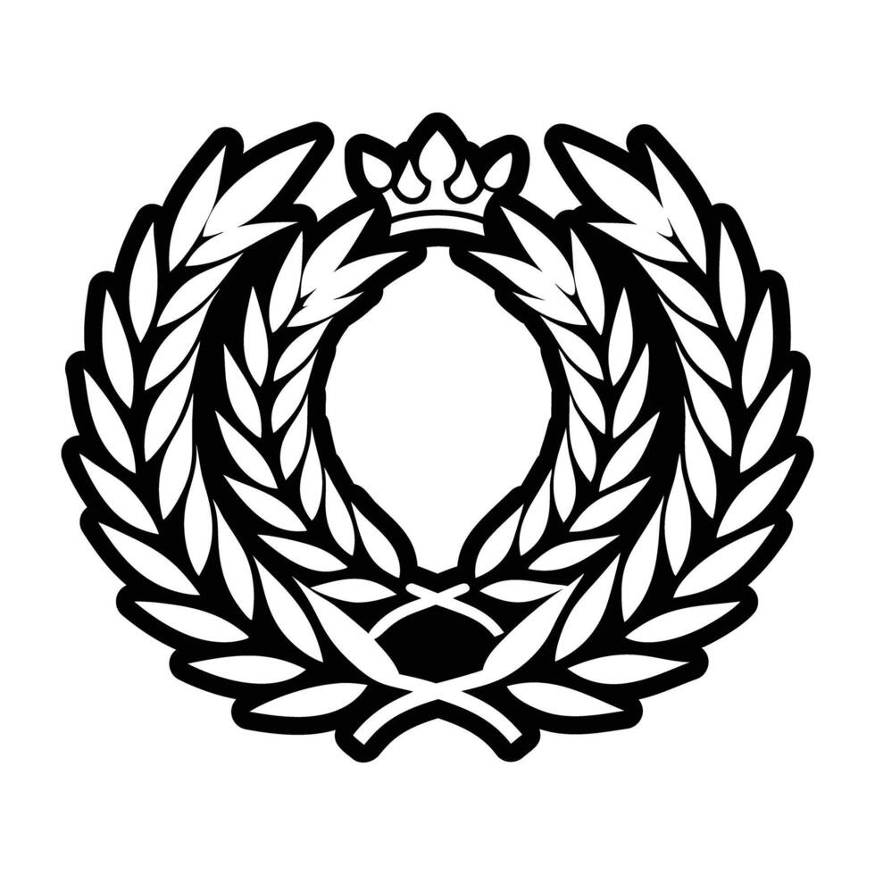 A glyph icon of laurel wreath vector