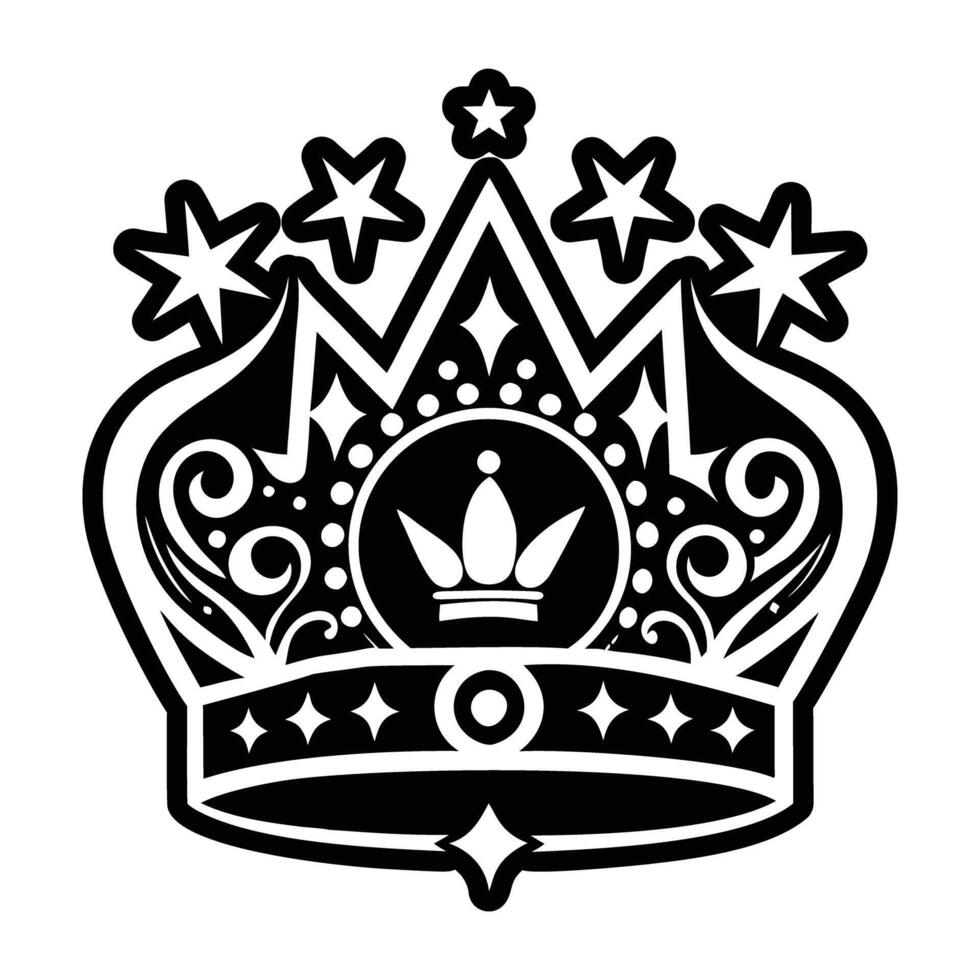 A solid style icon of celestial crown vector