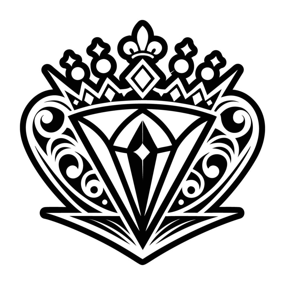 A filled style icon of jewel crown vector