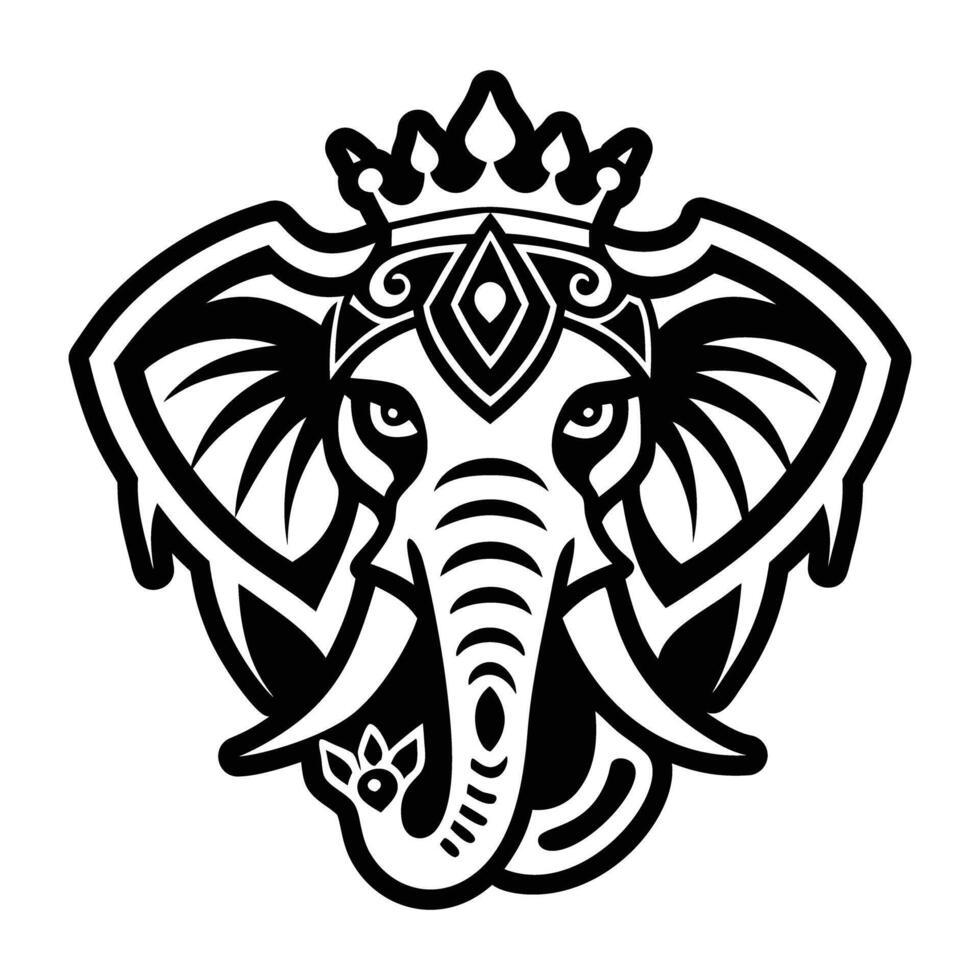 A glyph icon of an elephant vector