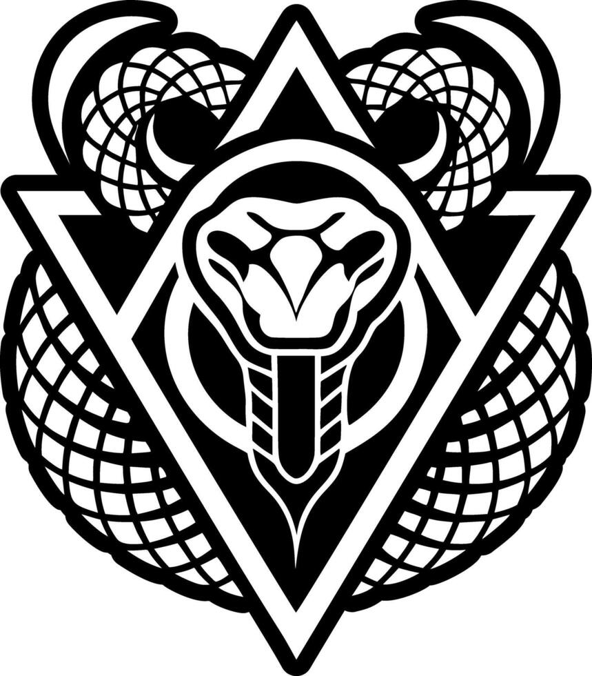 Geometric snake icon in solid style vector