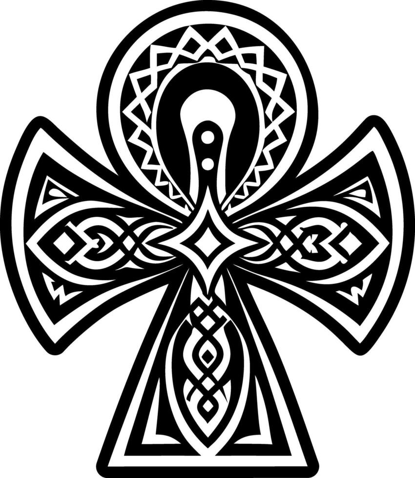 Key of life icon in solid style vector
