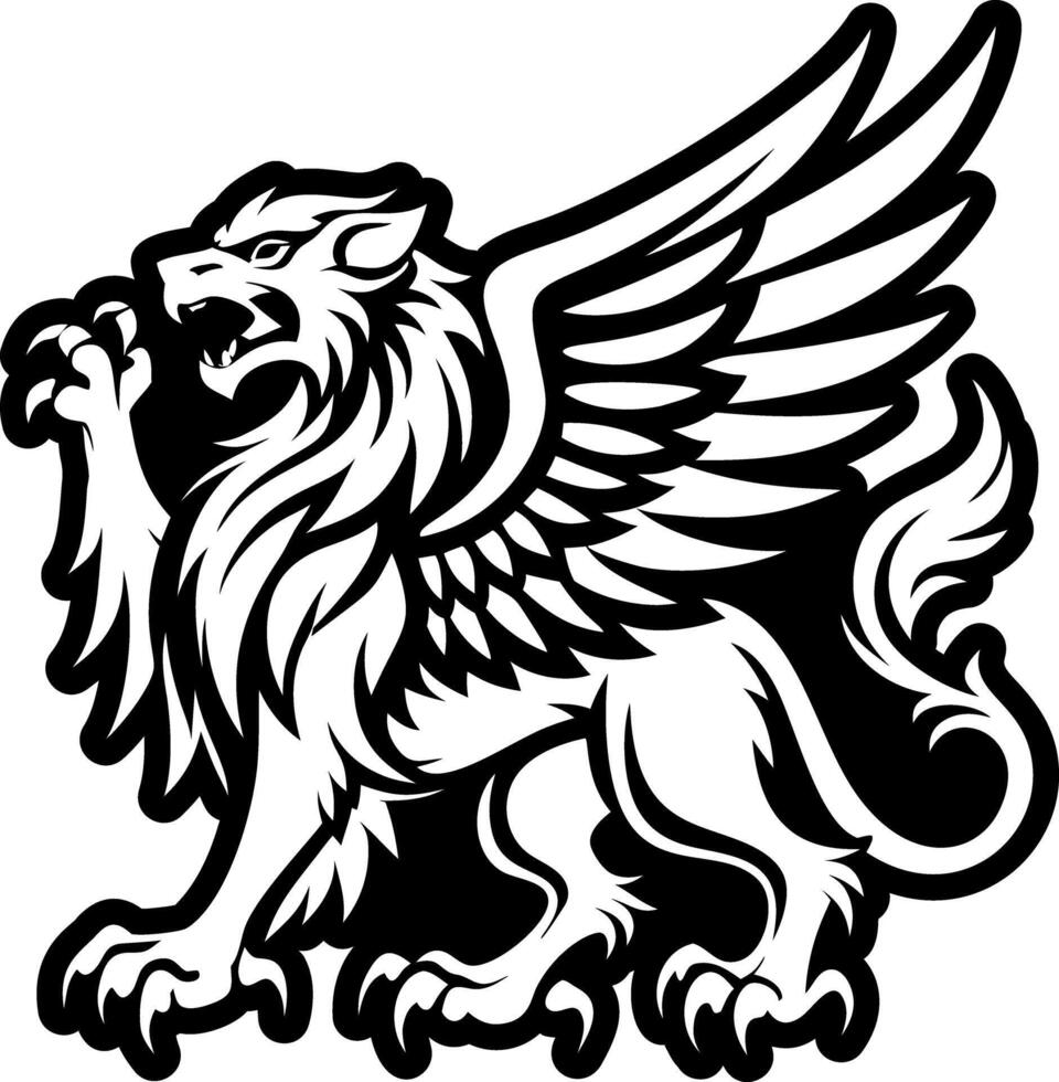 Griffin symbol icon designed in solid style vector