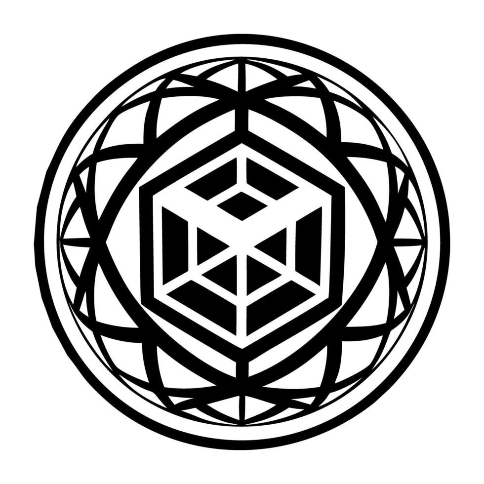 Spiral geometry icon in solid style vector