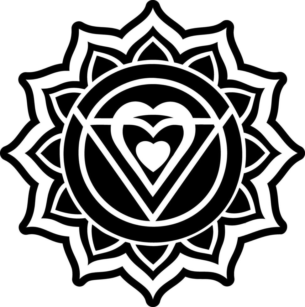 Solid style icon of heart chakra vector