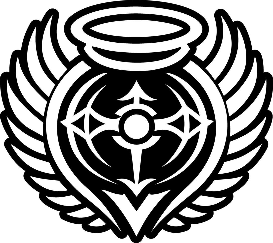 Glyph style icon of divine protection vector