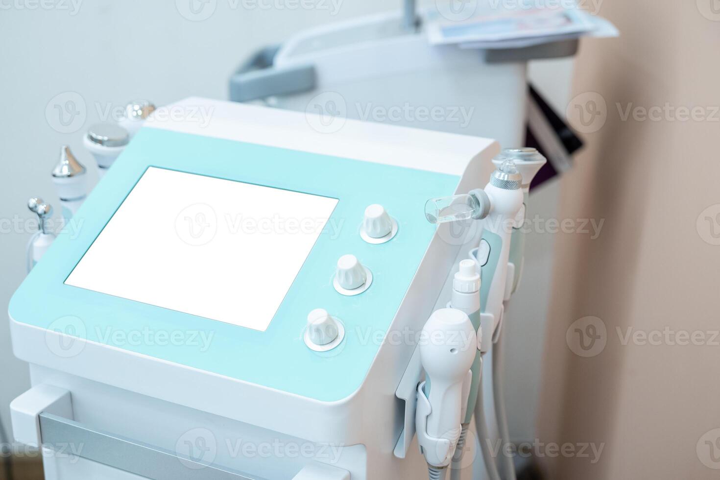 Ultrasound facial beauty treatment equipment in the beauty salon. photo