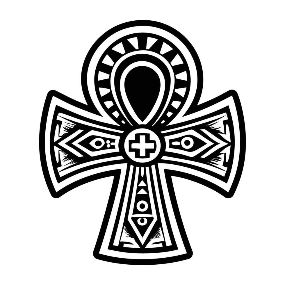 A filled style icon of ankh symbol vector