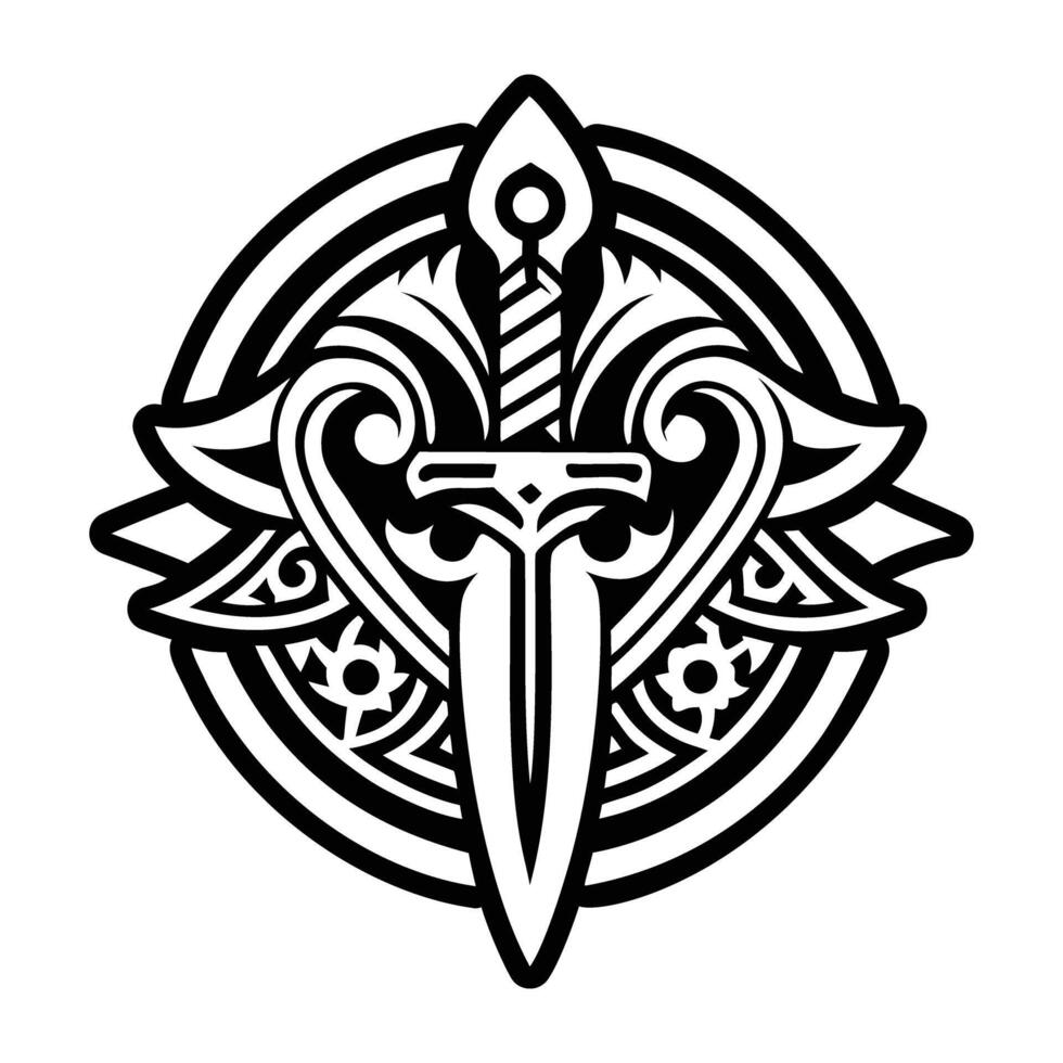A solid style icon of ceremonial dagger vector