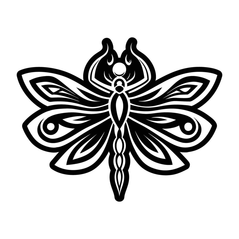 A glyph icon of dragonfly symbol vector