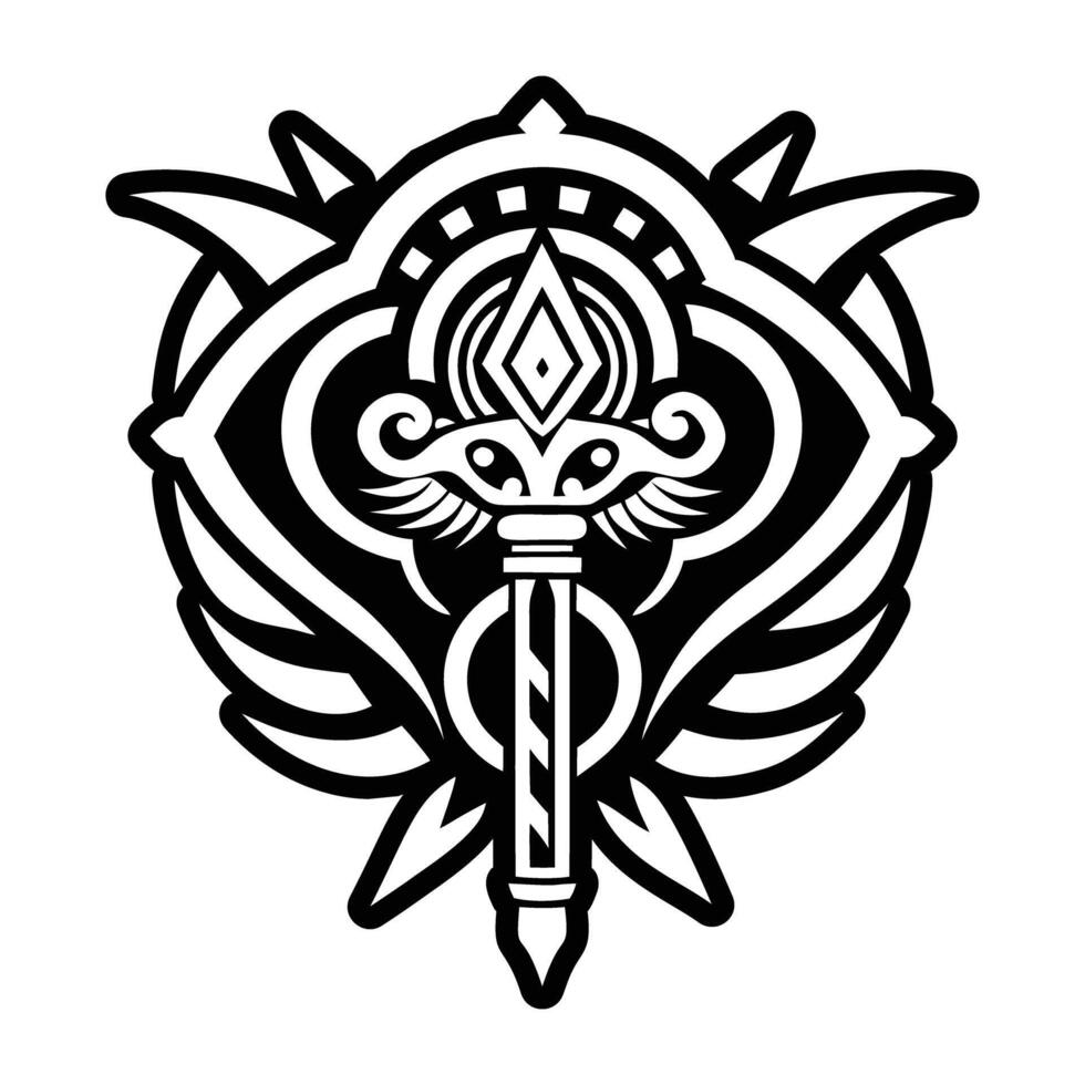 A glyph icon of ceremonial staff vector