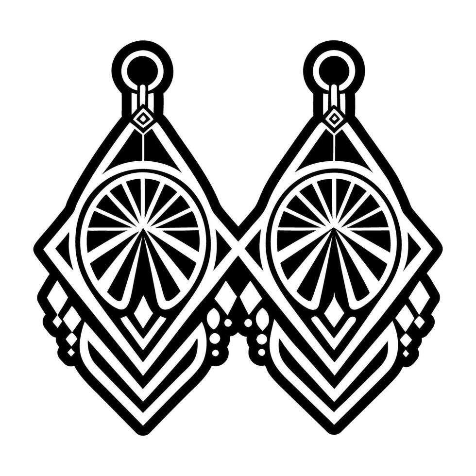 A glyph style icon of earrings vector
