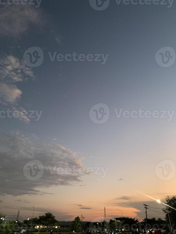 The evening sky was so peaceful and relaxed at the park. photo