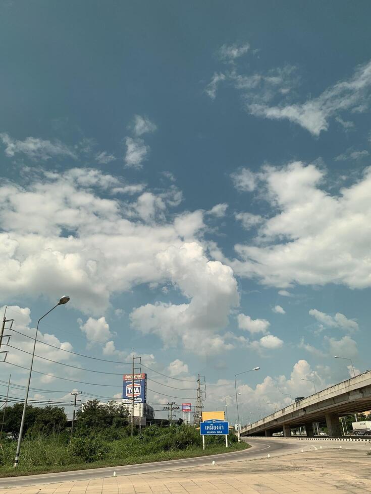 Road and traffic conditions under bridge photo