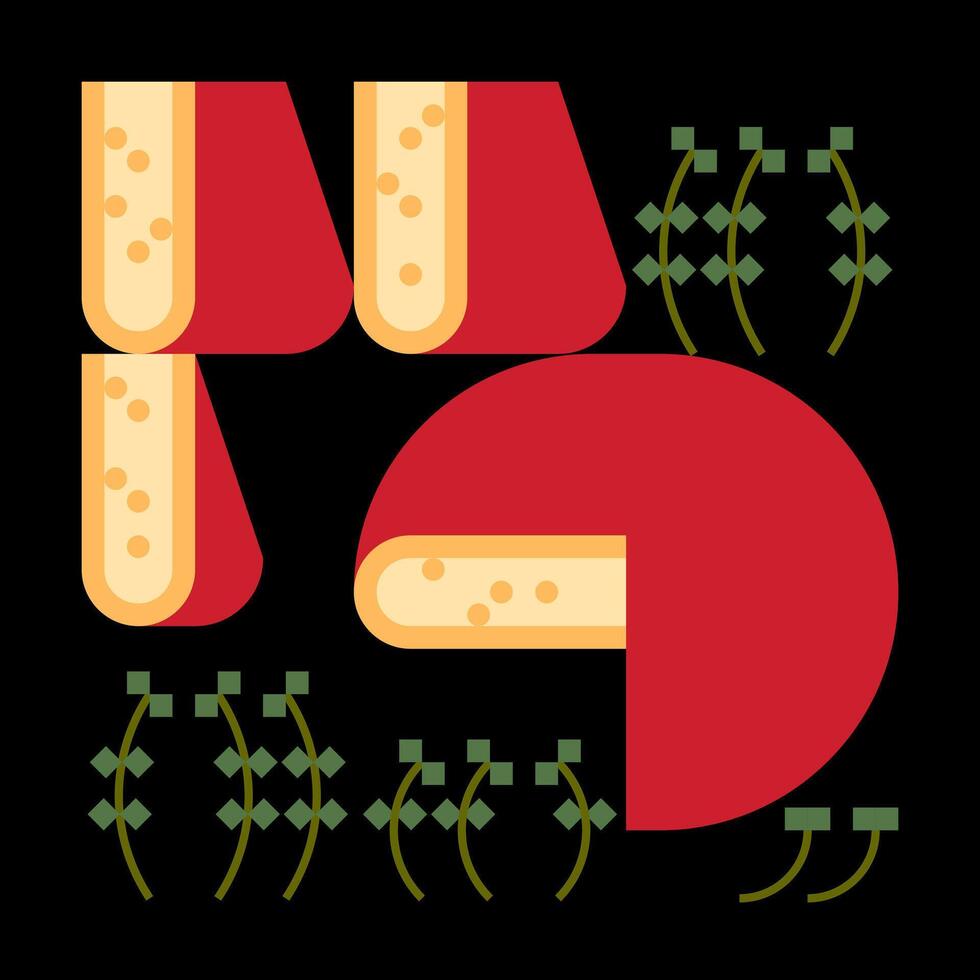 Edam Cheese Geometric Elements Concept vector