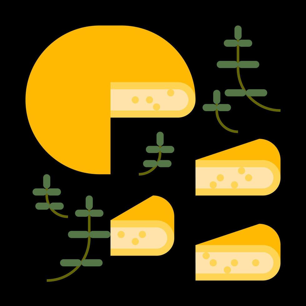 Gouda Cheese Geometric Elements Concept vector